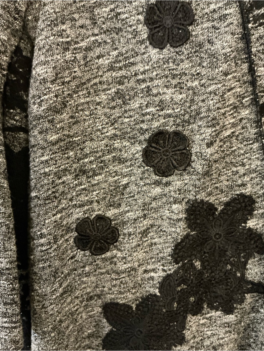 Ali Miles Petite Women's PM Gray Black Paisley Cowl Neck Asymmetric Tunic Blouse - Picture 5 of 6